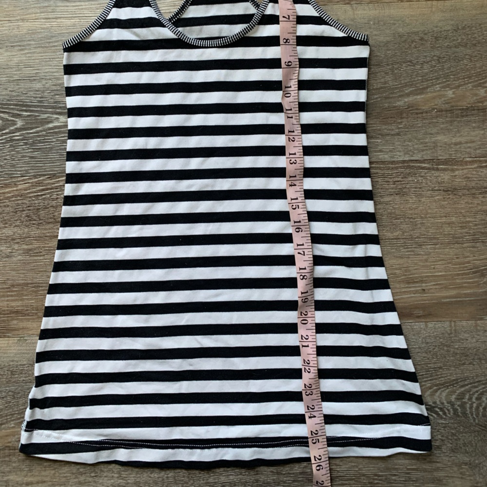 Lululemon Black & White Striped CRB Cool Racerback Tank Top 4 - Picture 3 of 5